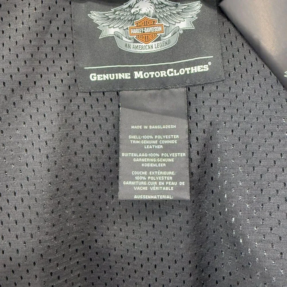 Harley Davidson NWT XXL Mesh Tri-State Jacket Leather Stripe USA 1 Logo‎ Riding